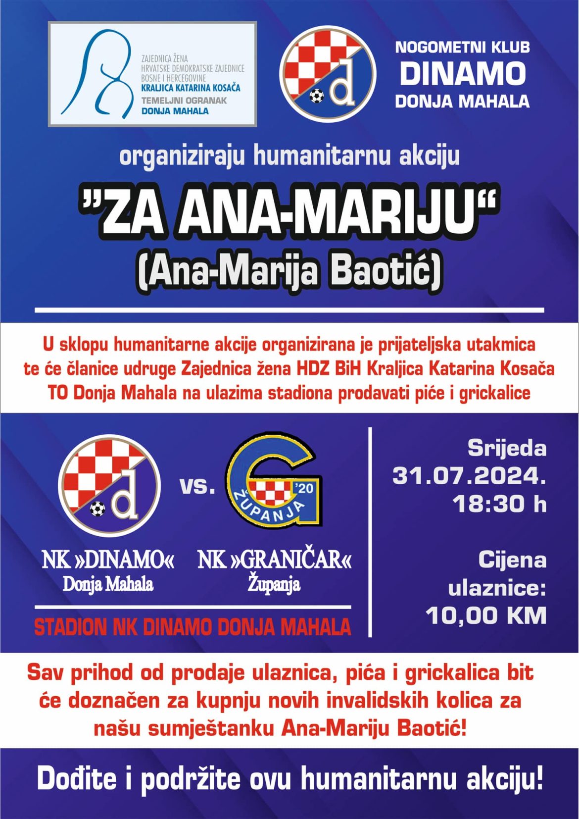 HUMANITARNA NOGOMETNA UTAKMICA ZA ANA-MARIJU BAOTIĆ