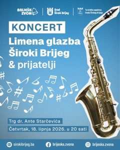 Limena glazba Široki Brijeg i prijatelji u četvrtak na Trgu dr. Ante Starčevića
